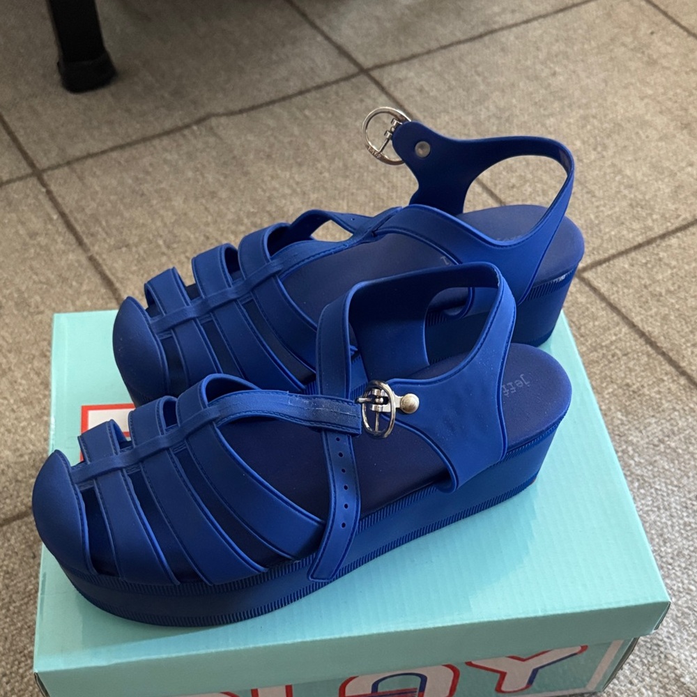 Jeffrey Campbell Royal Blue Platform Sandals